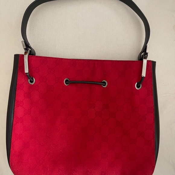 Gucci Authentic Monogram Drawstring Shoulder Bag - Picture 3 of 12